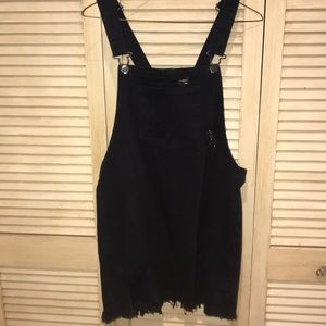 Black Denim Skirt Overall